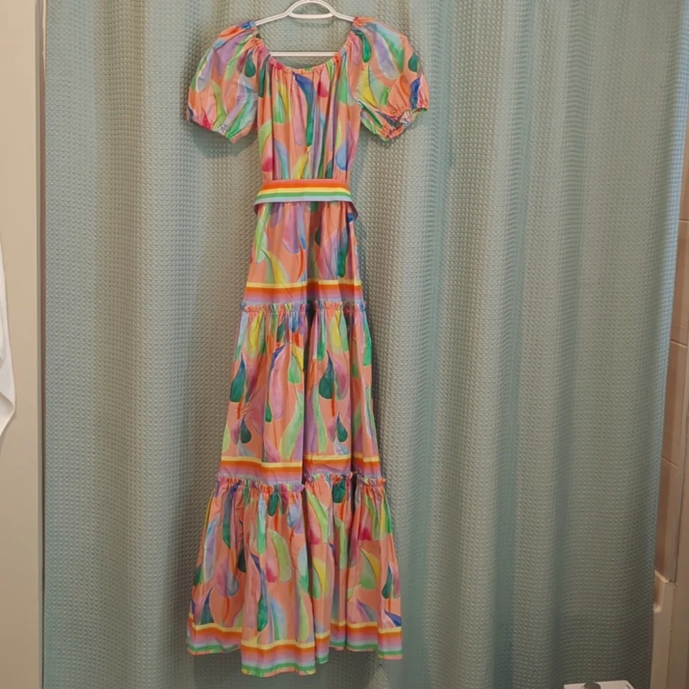 EUC Sz S FARM Rio maxi dress with belt - Picture 4 of 10